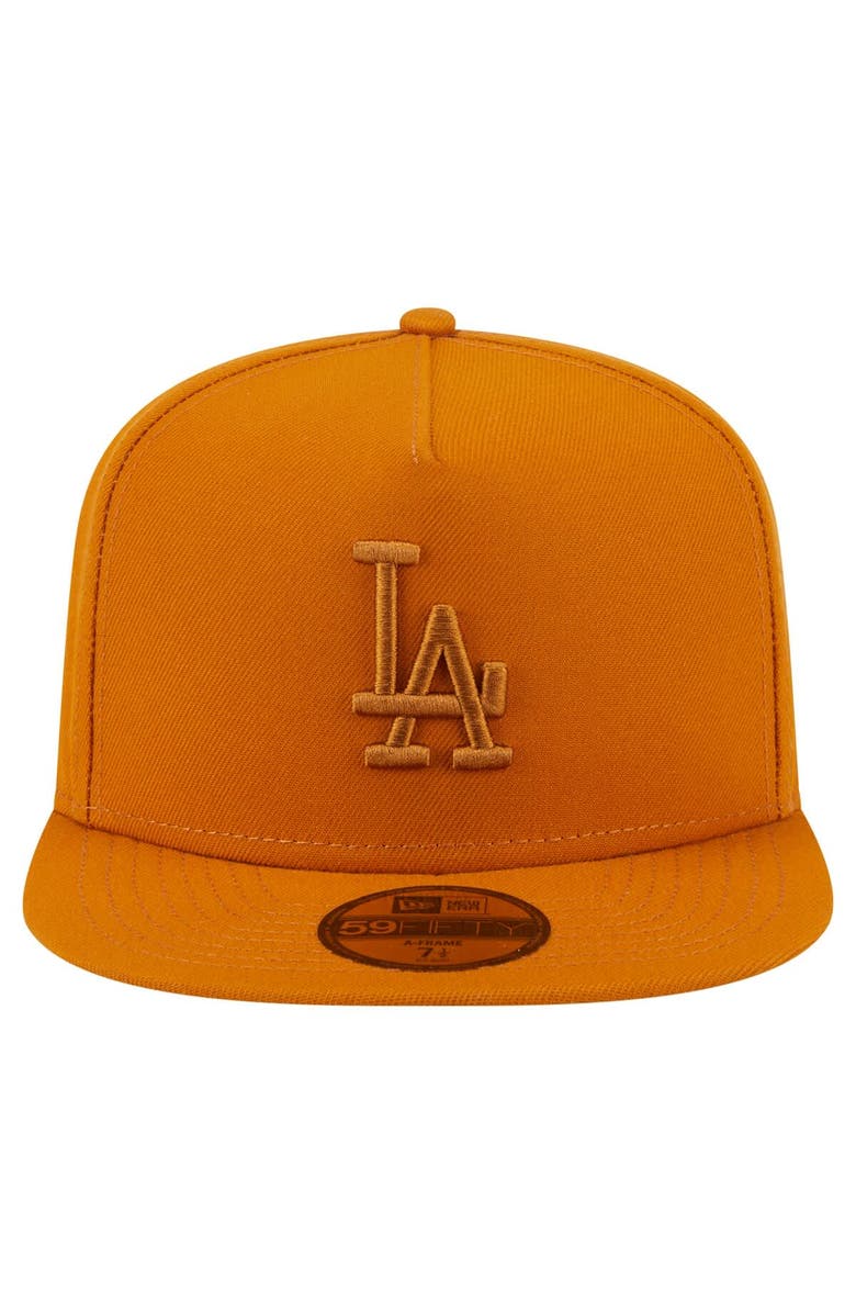 New Era Men's New Era Orange Los Angeles Dodgers Color Pack A-Frame 59FIFTY Fitted Hat, Alternate, color, Orange