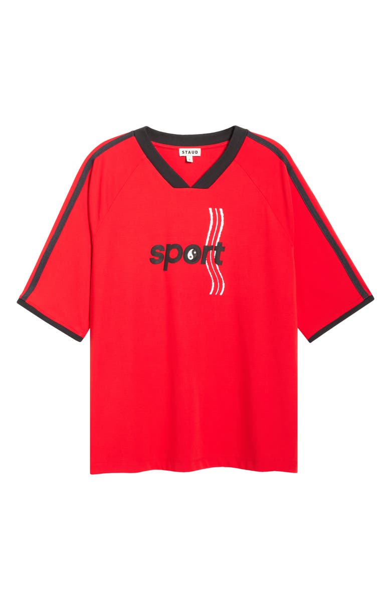 STAUD Axis Jersey Graphic Top, Main, color, Cardinal
