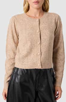 All in Favor Bow Pointelle Stitch Cardigan