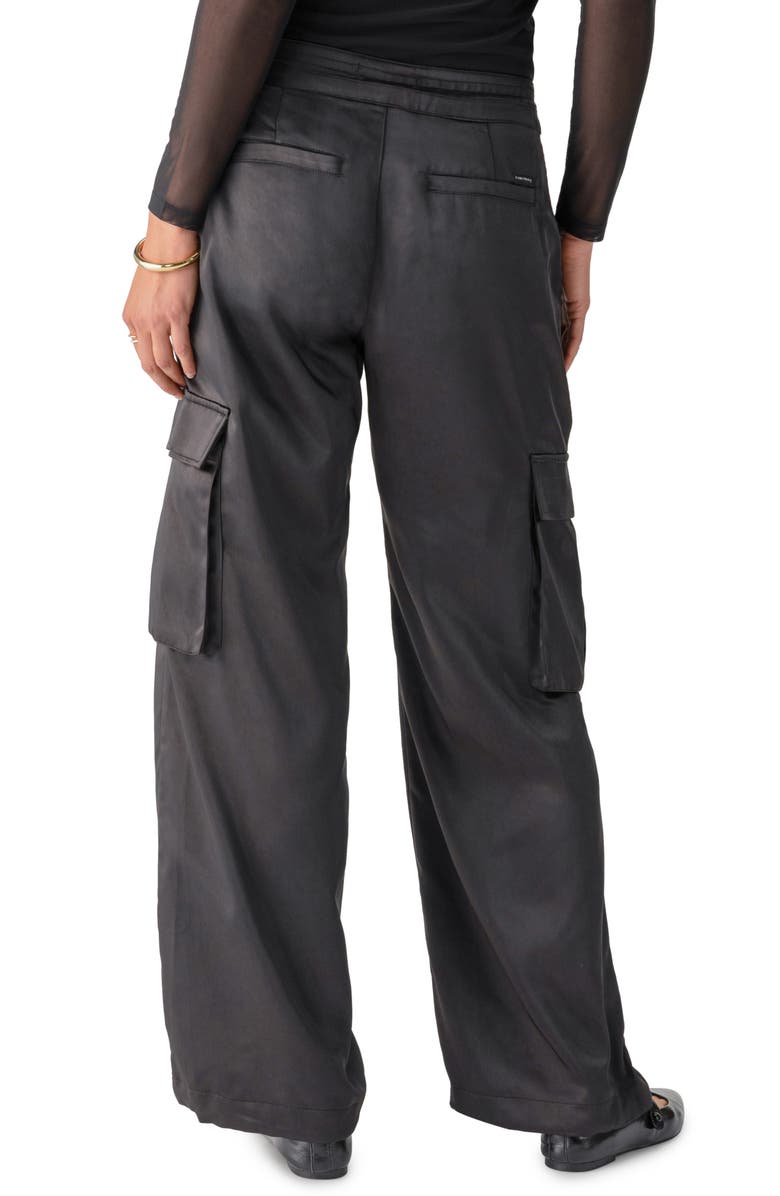 Sanctuary Eve Drawstring Satin Cargo Pants, Alternate, color,