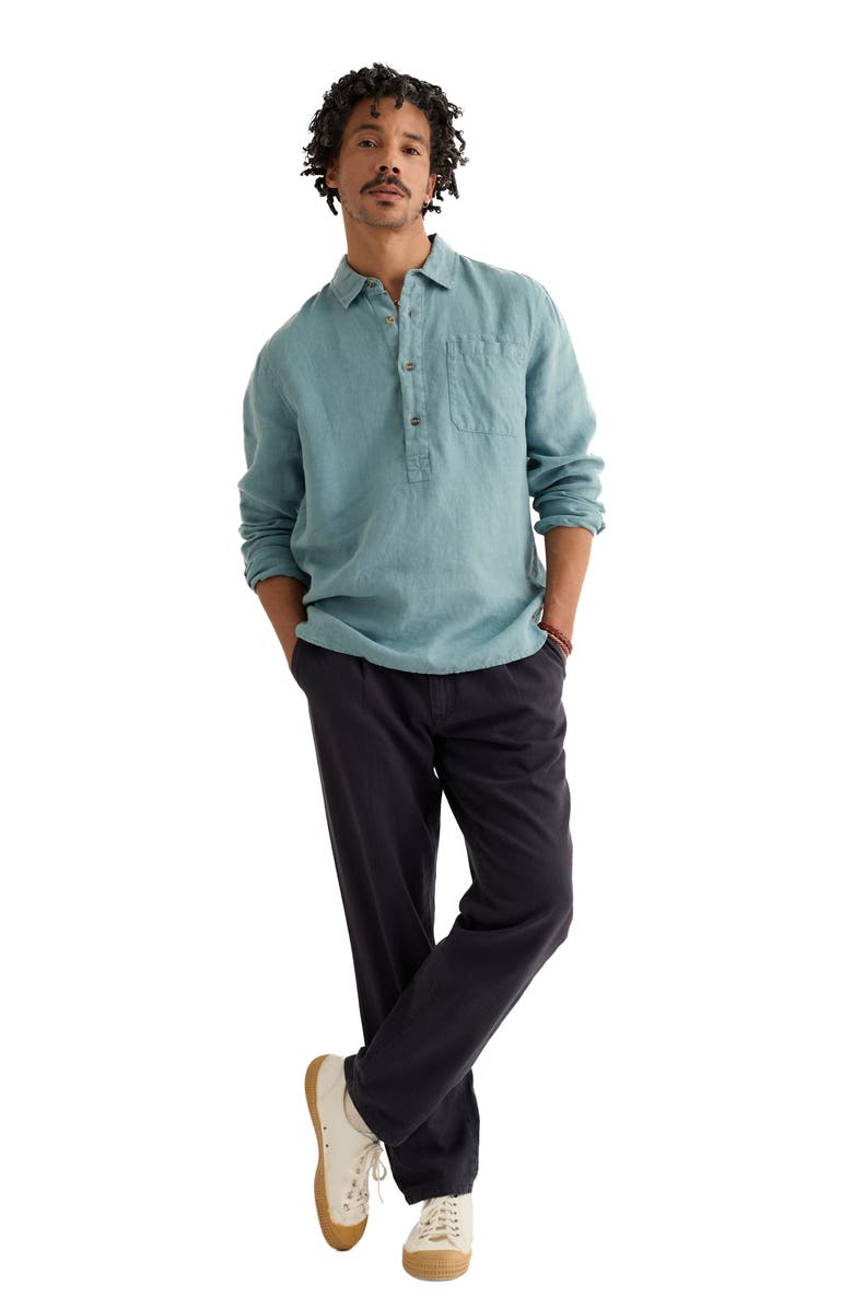 Seasalt Cornwall Artists Linen Popover Shirt, Alternate, color, Enamel