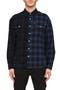 Dual Logo Plaid Long Sleeve Button-Up Shirt