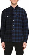 PURPLE BRAND Dual Logo Plaid Long Sleeve Button-Up Shirt