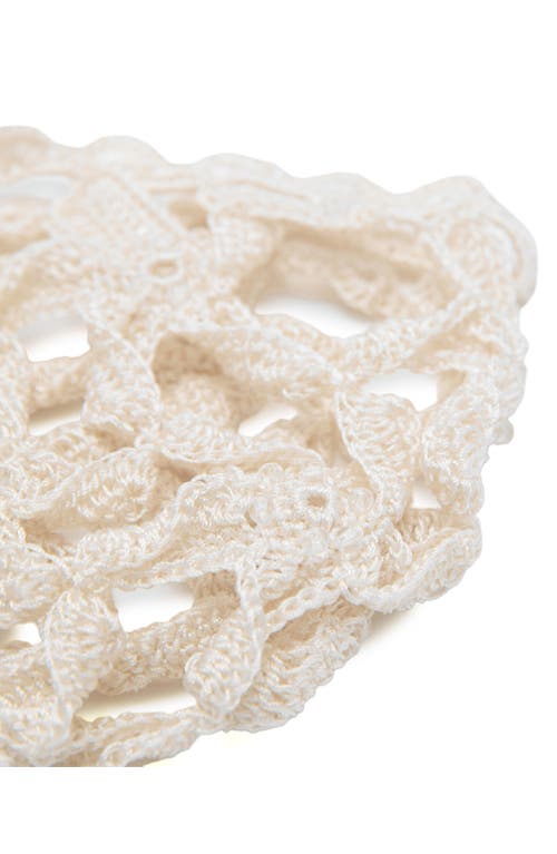 Mango Star Design Crochet Hat In White