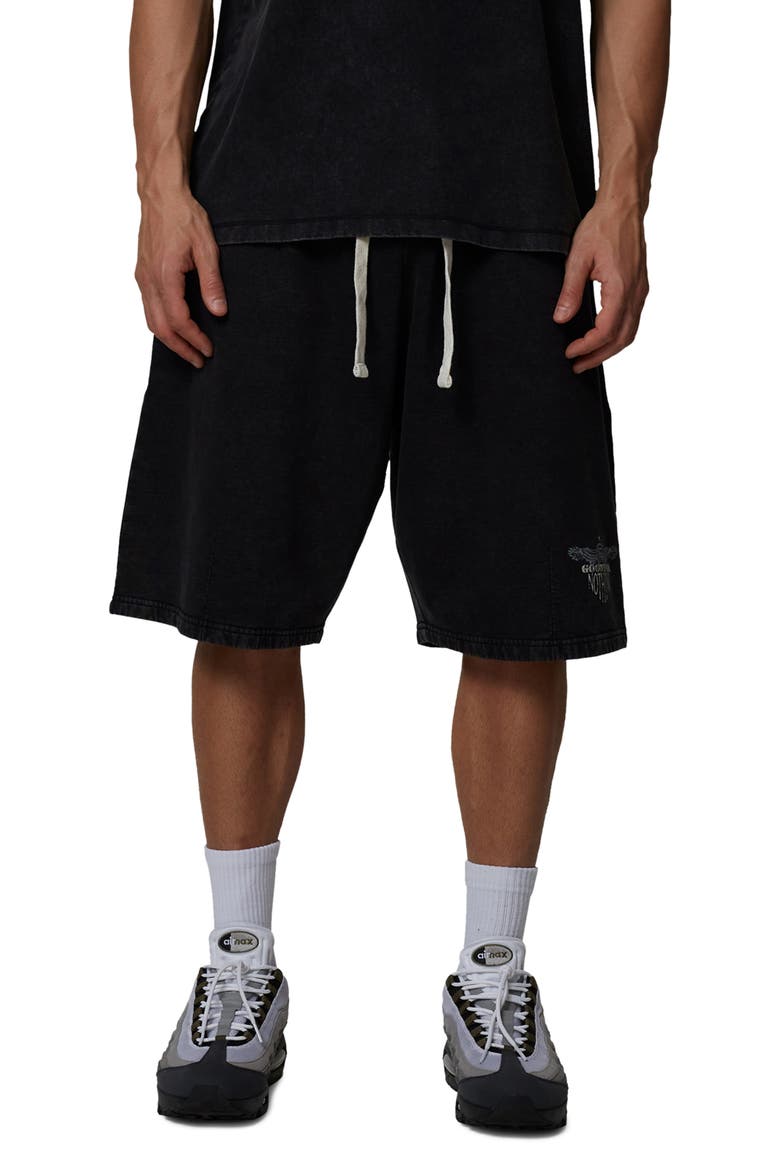 Oversized Eagle Shorts, Main, color, Black