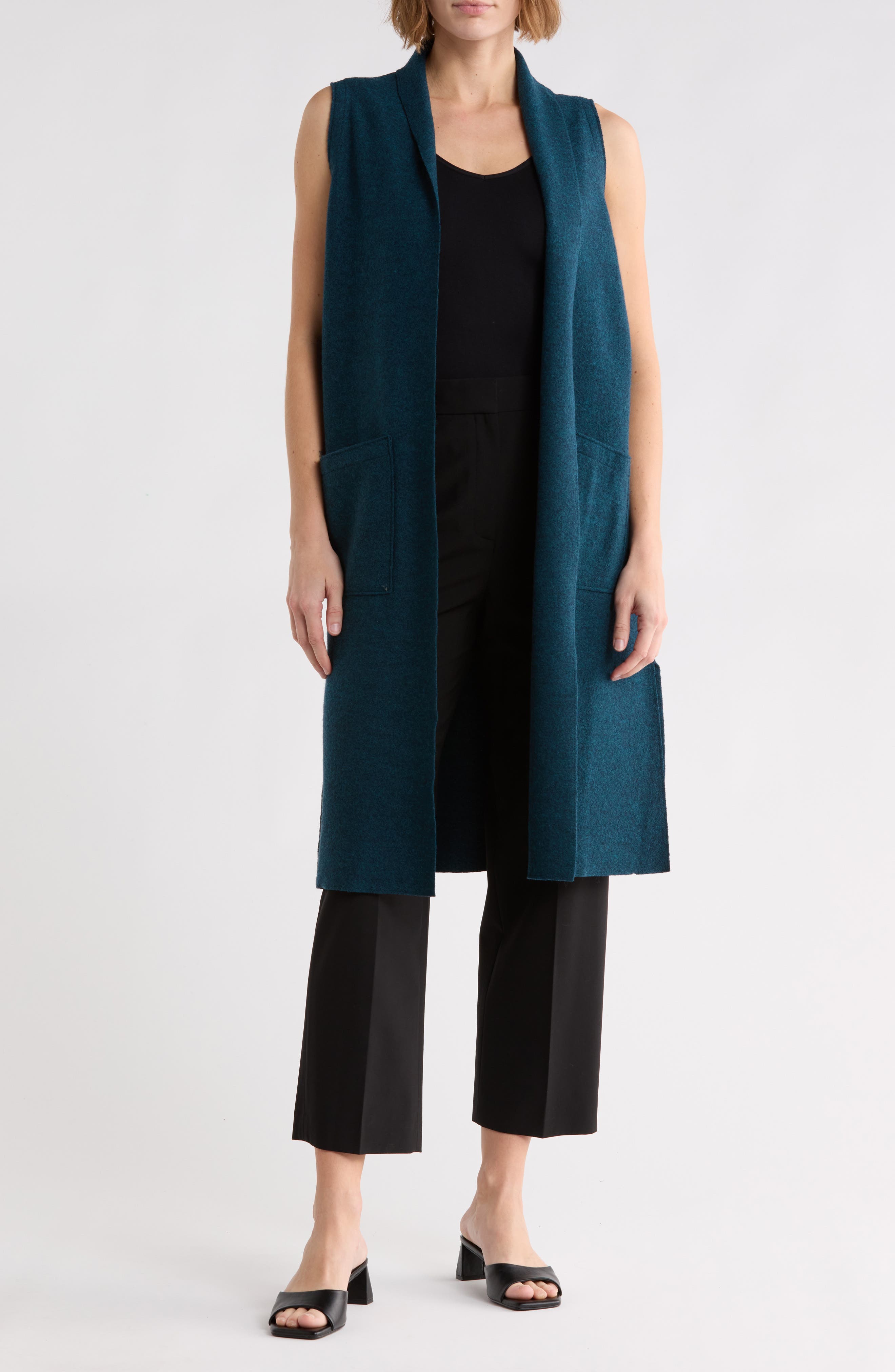 Boiled Wool Shawl Collar Vest