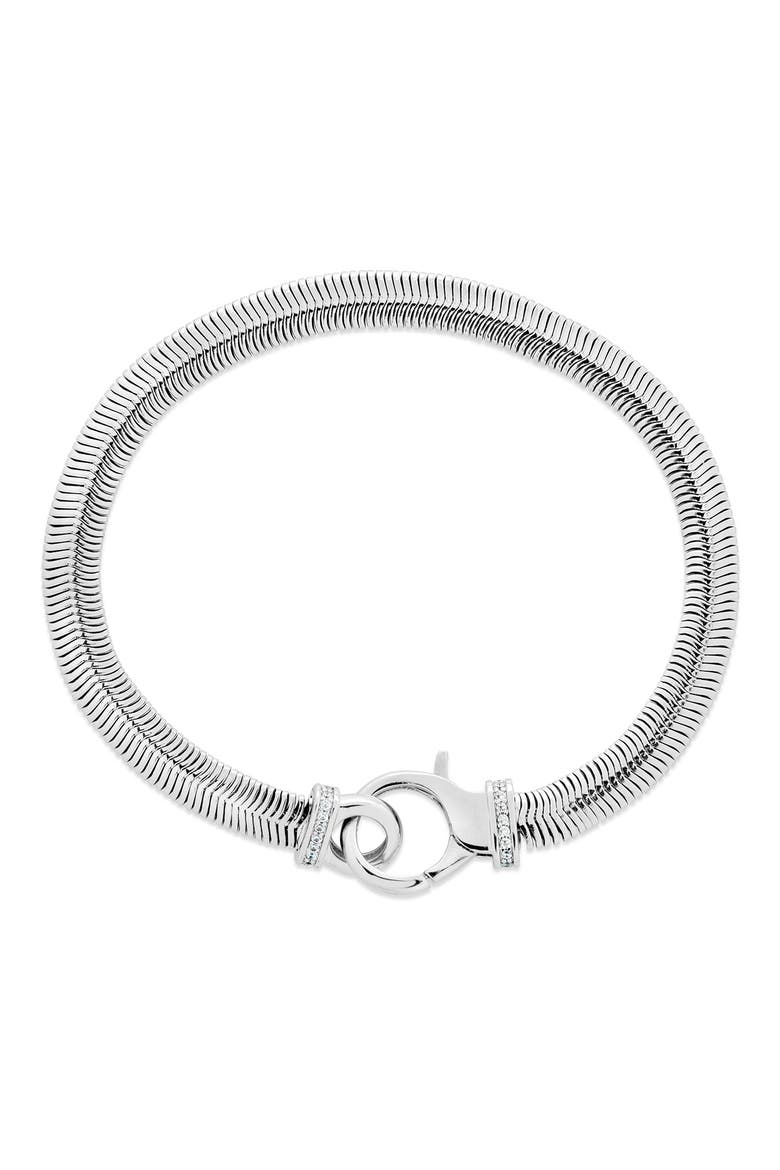 Kassidy Cubic Zirconia Statement Chain Bracelet, Alternate, color, SILVER