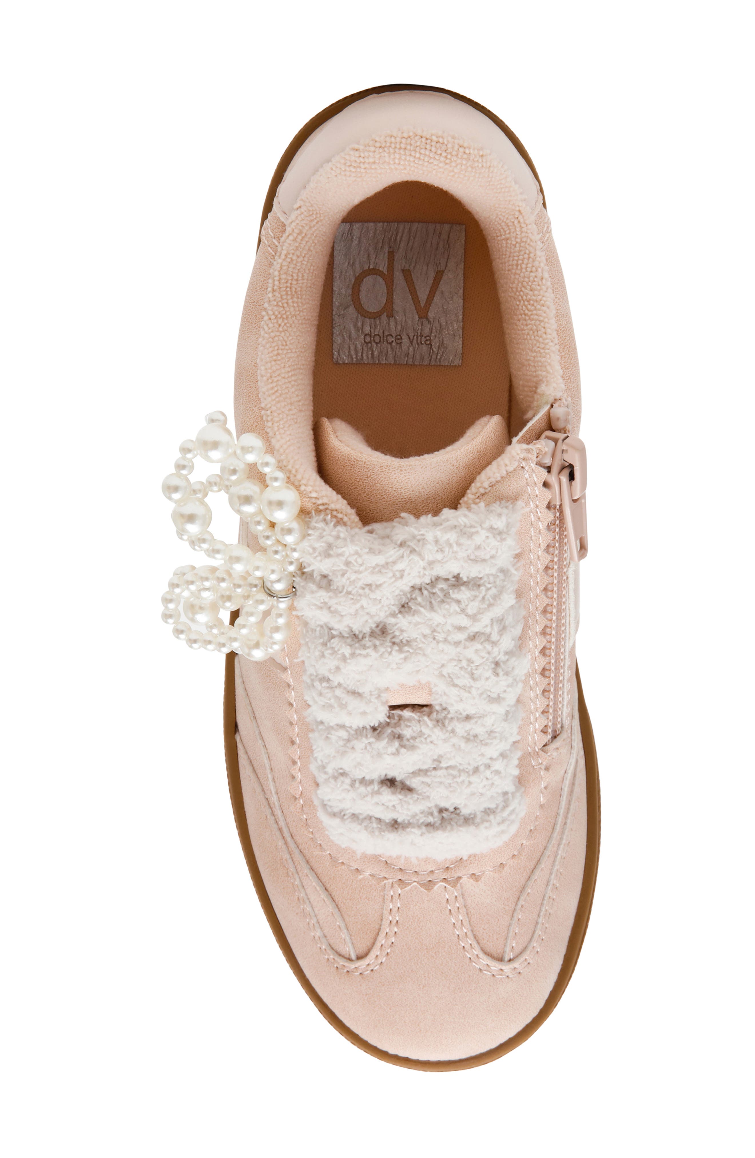 DV by Dolce Vita Valor Faux Shearling Sneaker, Alternate, color, Light Pink