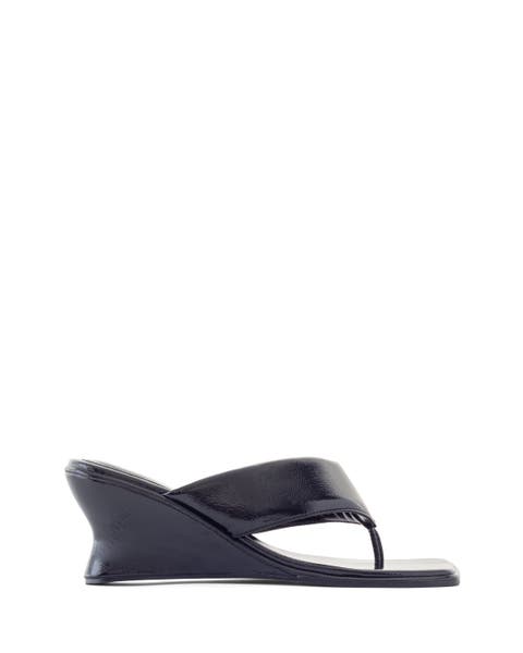 LENNOX Square Toe Wedge Thong Heel