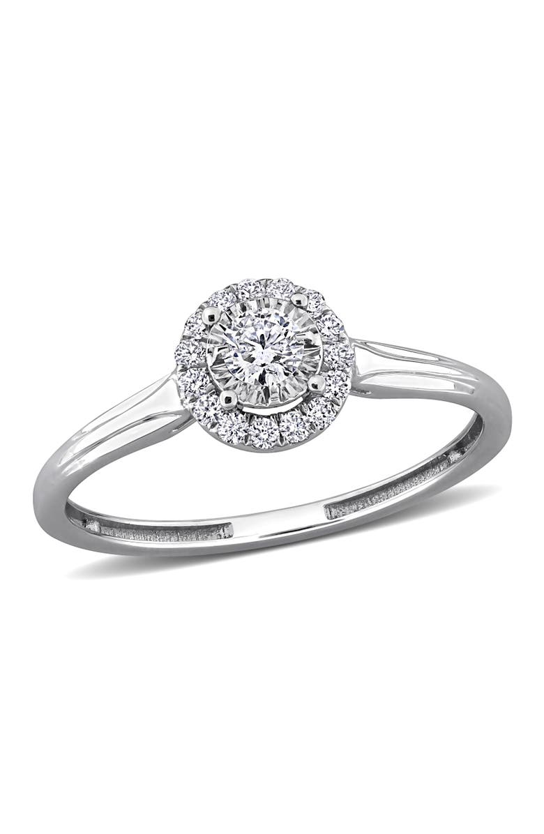 Julianna B. 1/5 ctw Lab-Grown Diamond Halo Ring 18k, Main, color, 