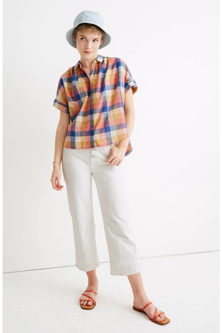 Rainbow Check Hilltop Shirt, Alternate, color, RAINBOW CHECK PASTEL ORANGE