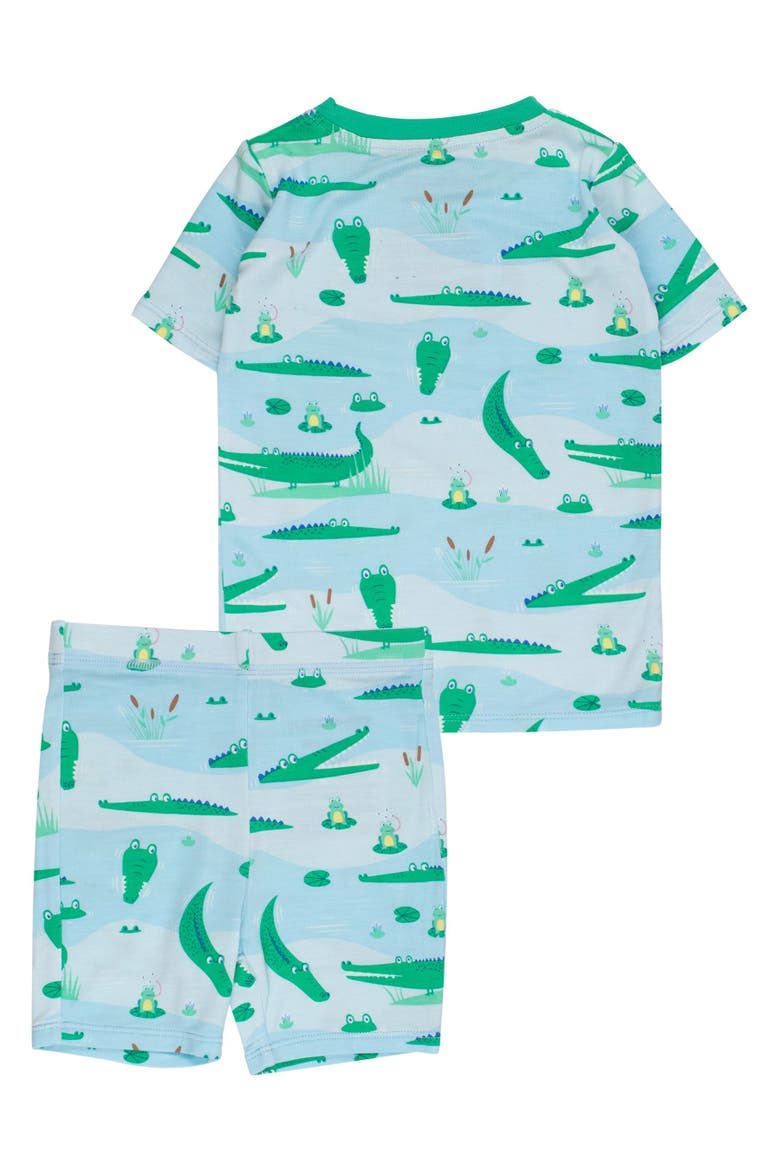 Gender Inclusive Short Sleeve Pajama Set, Alternate, color, Alligator Adventure