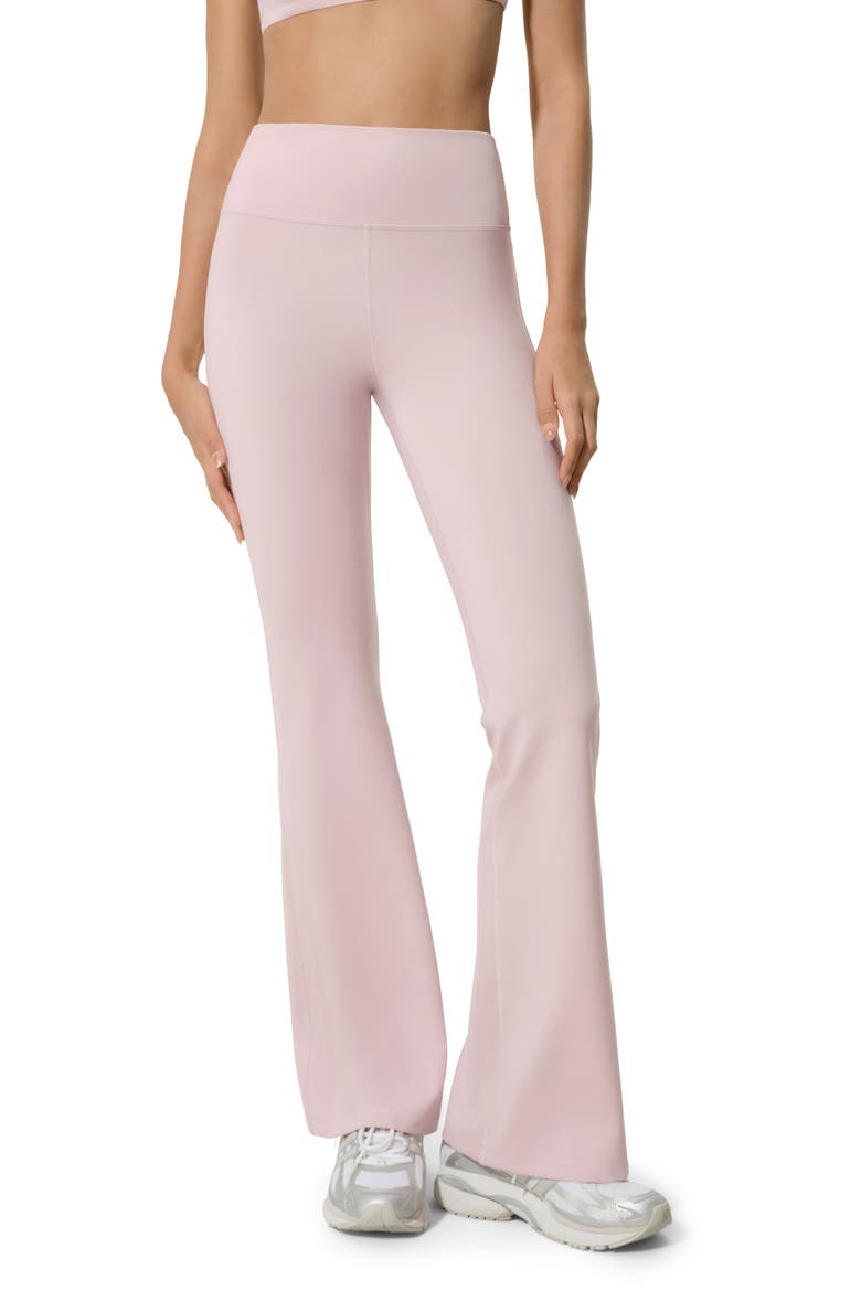Women's Silk Contour High Rise Flared Drape Flow Leggings, Main, color, Pink Haze