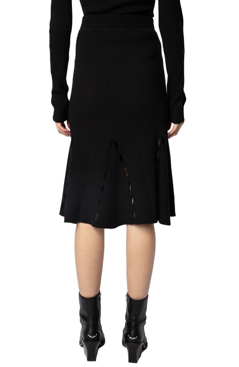 Zadig & Voltaire Ginza Merino Wool Blend Rib Sweater Skirt, Alternate, color, 