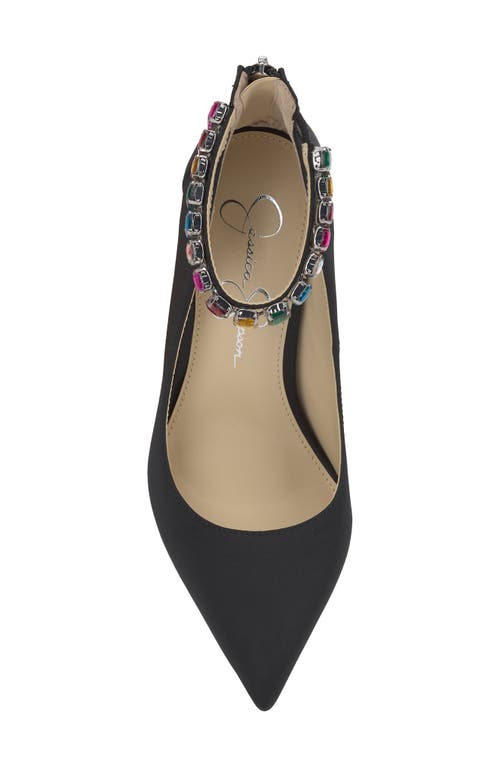 Jessica Simpson Samiyah Embellished Ankle Strap Pointed Toe Pump In Black
