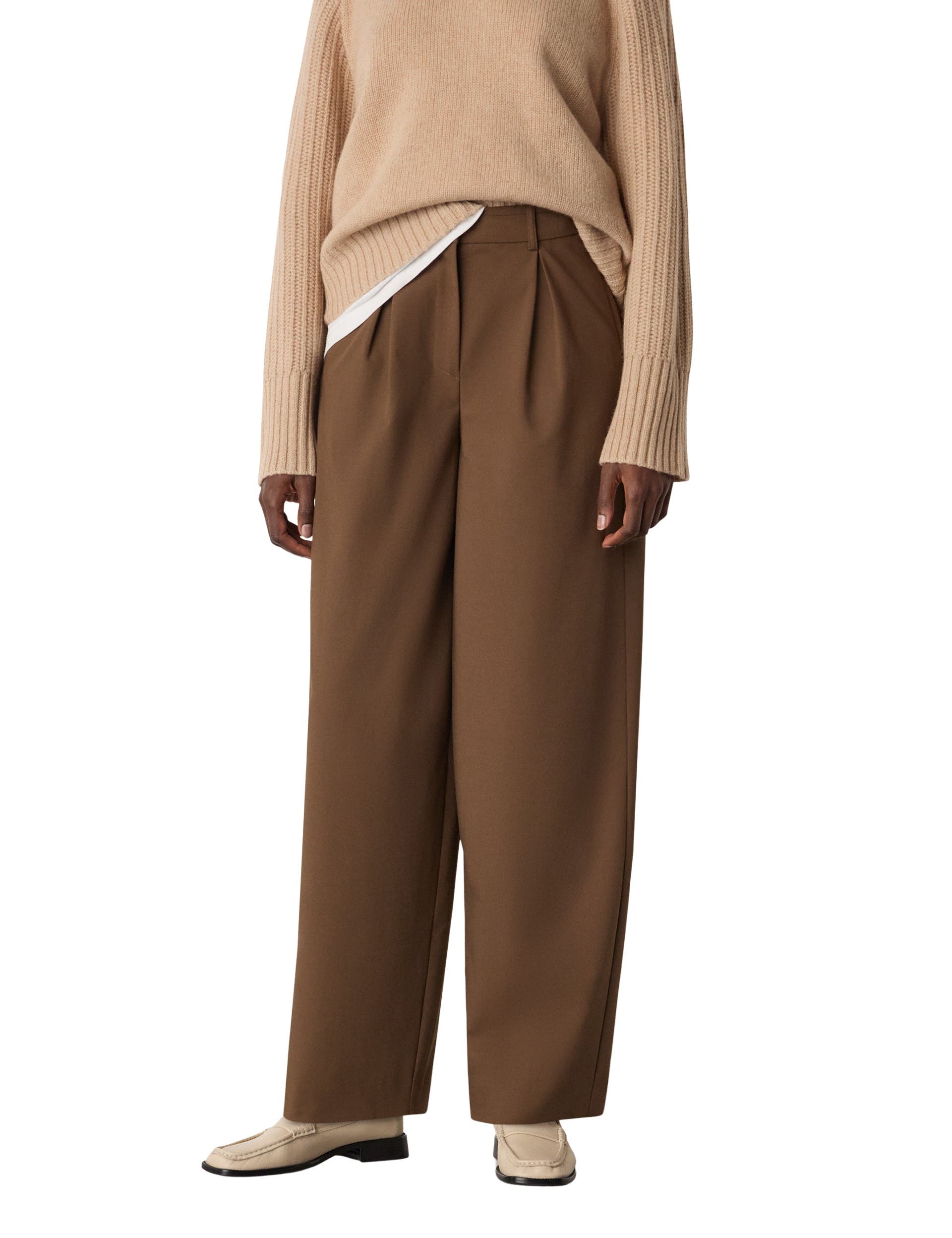 Wool Blend Barrel Pants - image 3