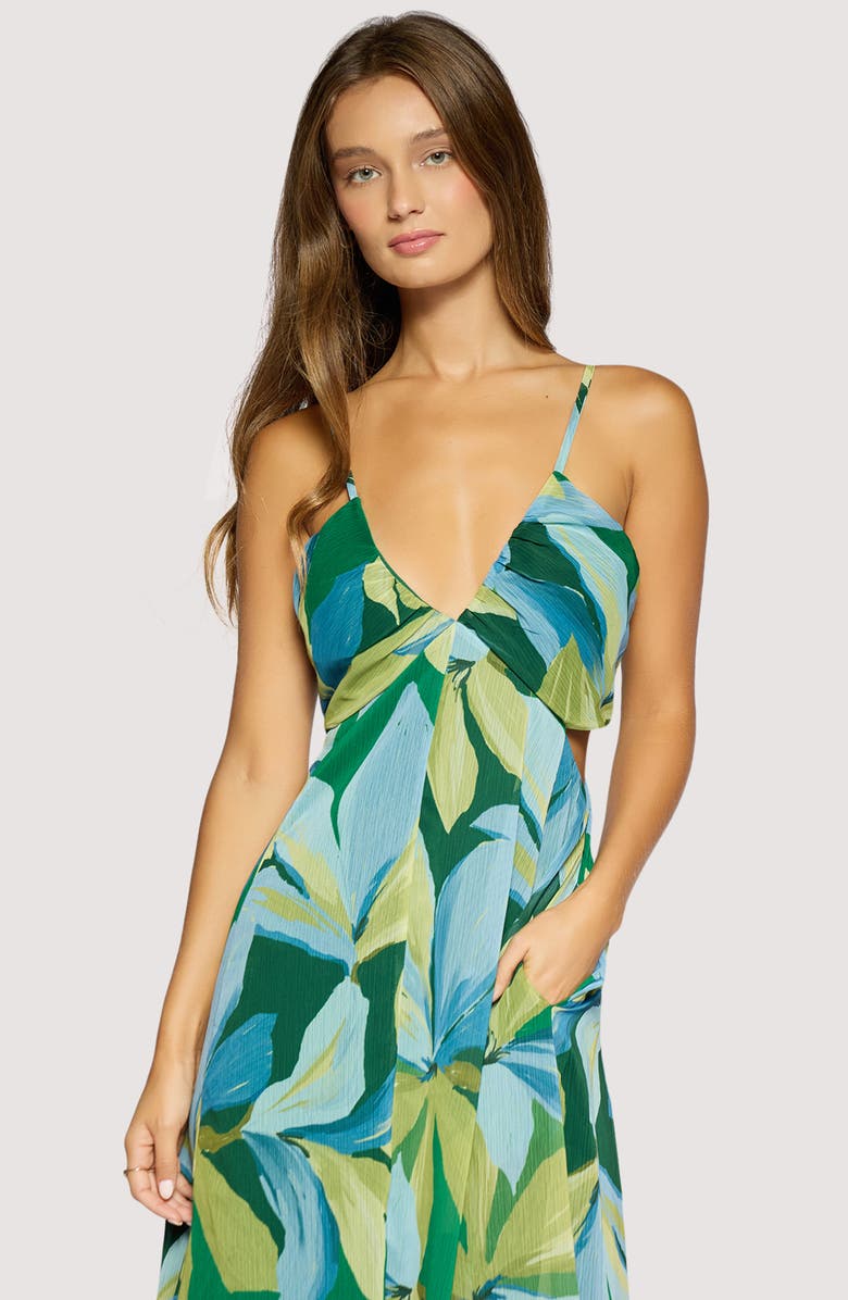 Lost + Wander Neroli Floral Wave Side Cutout Maxi Dress, Alternate, color, Green-Multi
