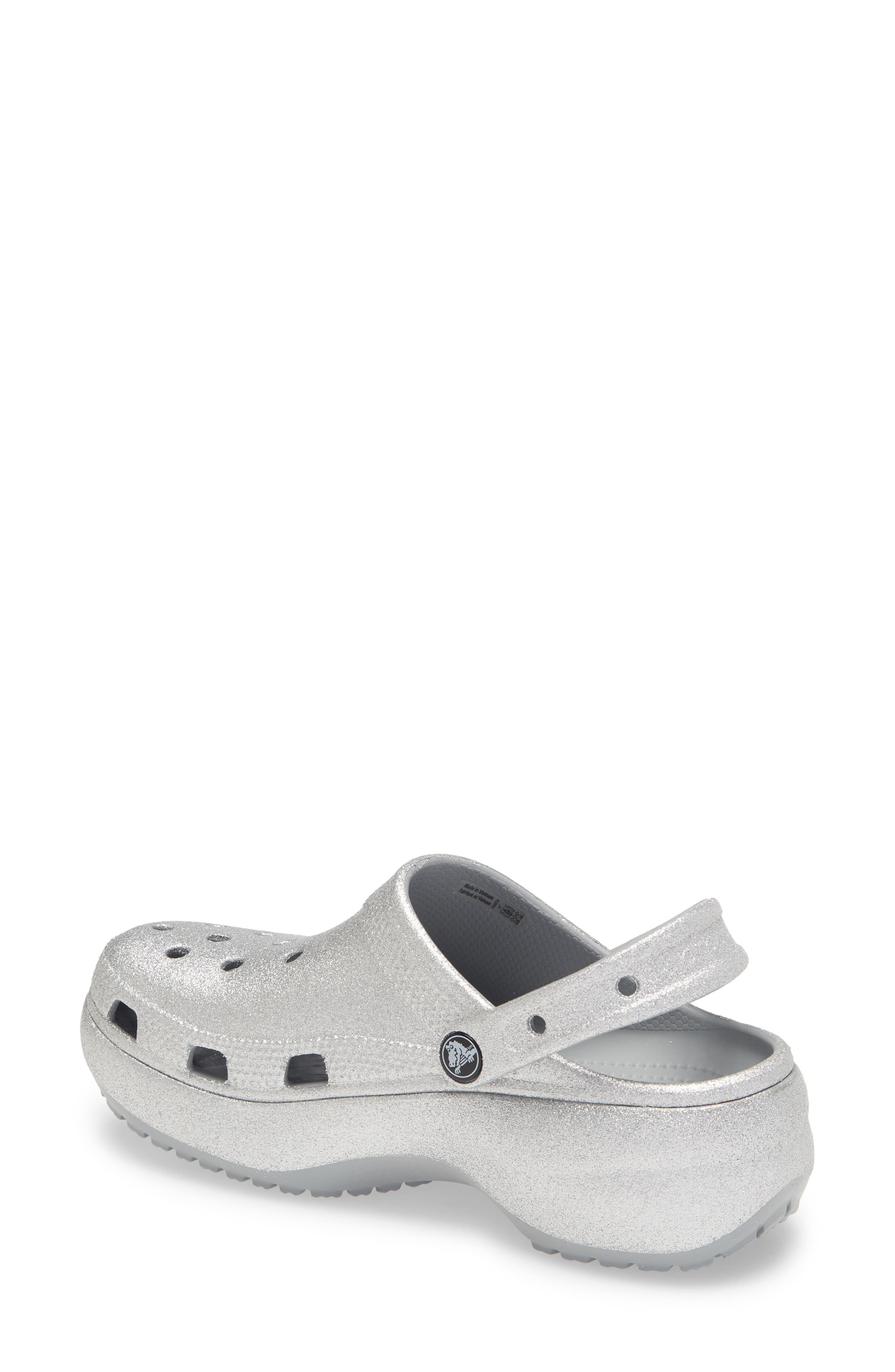CROCS Classic Glitter Waterproof Platform Clog, Alternate, color, 
