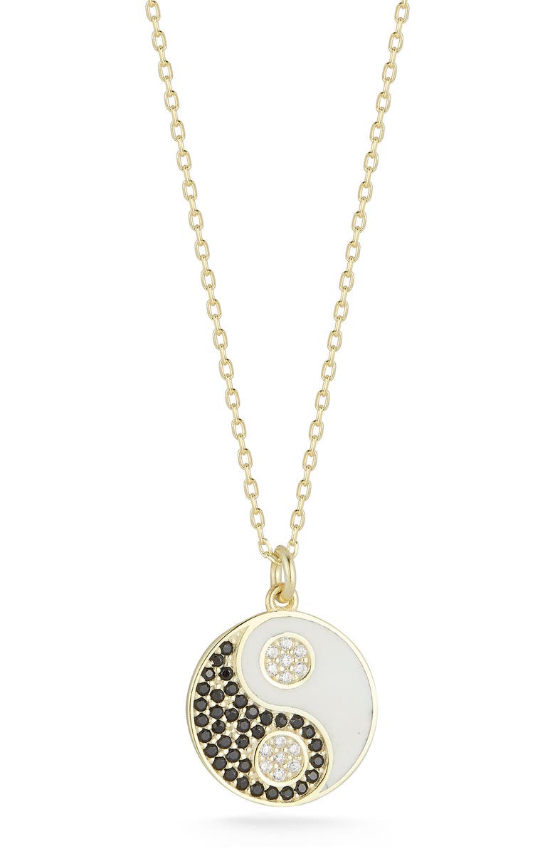 SPHERA MILANO Yin & Yang Pendant Necklace, Main, color, Gold