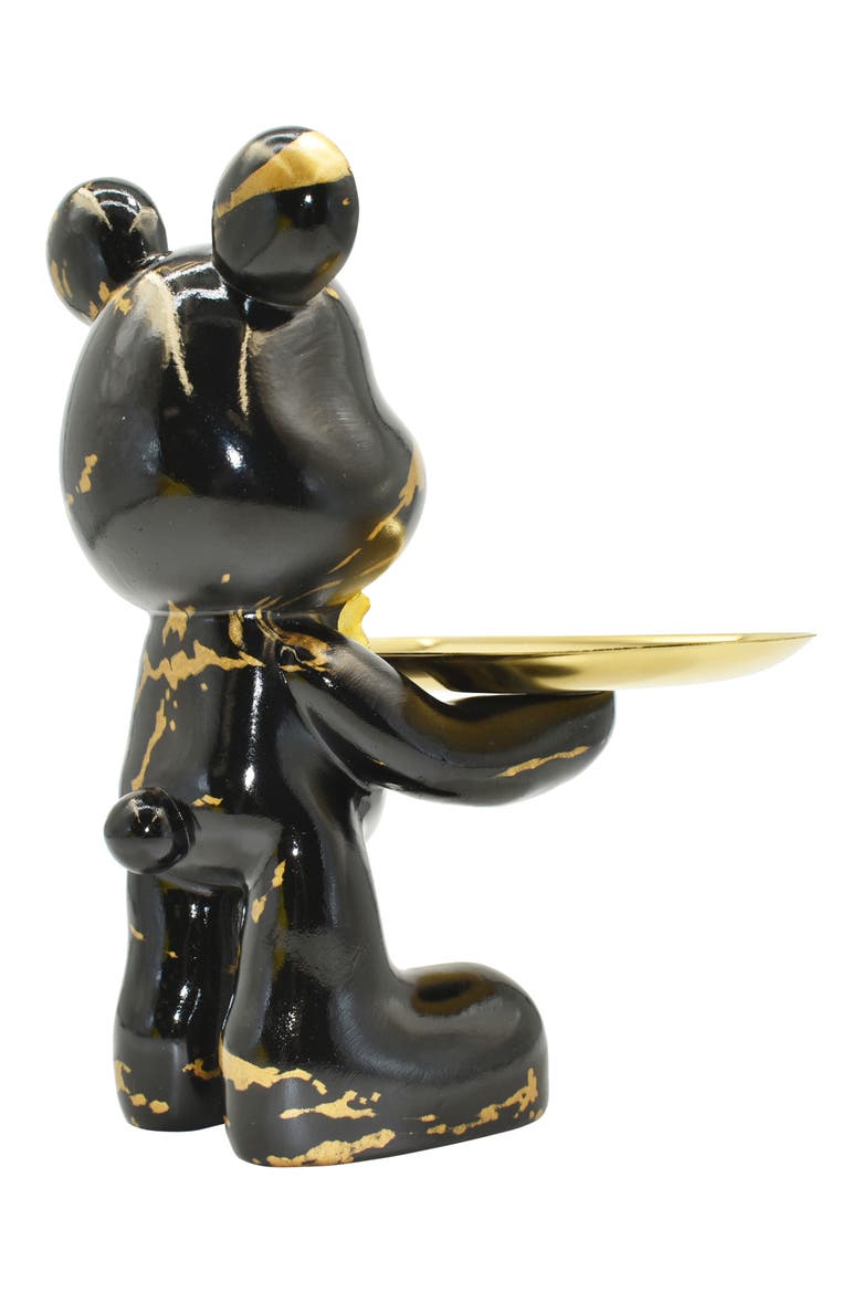 Butler Mouse with Tray Sculpture, Alternate, color, BLACK MARBLE
