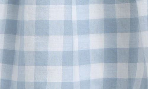 Nordstrom Scalloped Gingham Check Cotton Top & Bloomers In Blue Fog Gingham