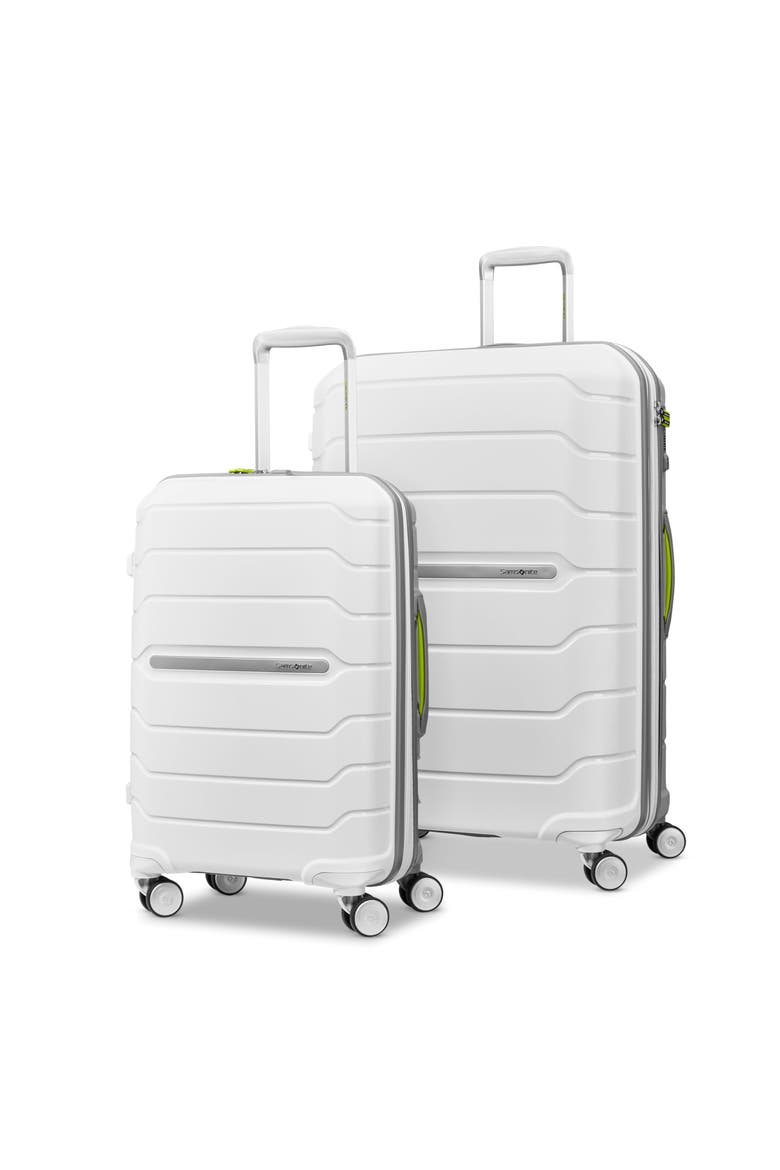Freeform Hardside Expandable (21"/28") 2 Piece Spinner Luggage Set, Main, color, White/Grey