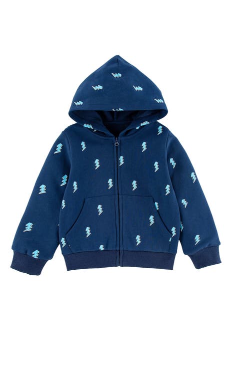 Kids' Lightning Bolt Print Zip Hoodie (Toddler)