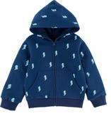 CALONIE Kids' Lightning Bolt Print Zip Hoodie