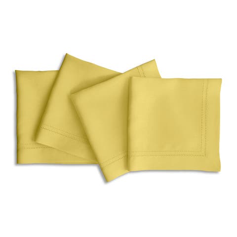 Linen Dinner Napkins Set of 4, 20 x 20" - Linen Double Hemstitch