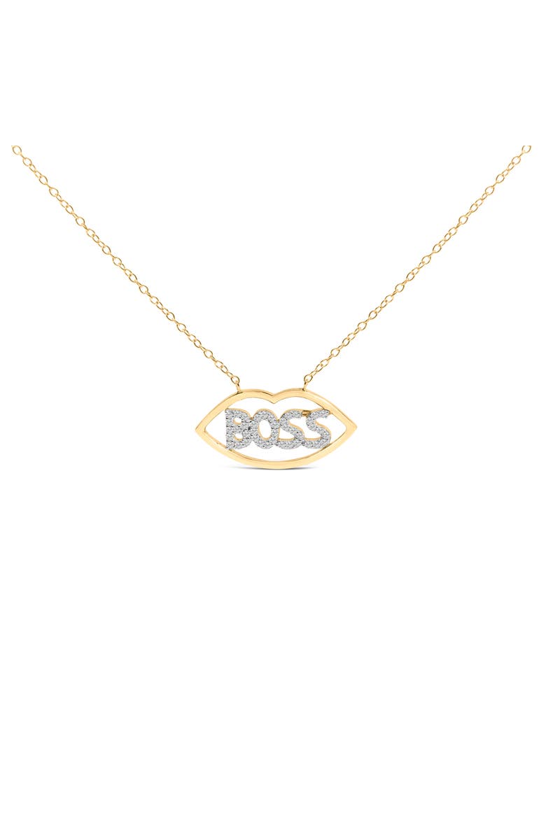 Haus of Brilliance 14K Yellow Gold Plated Silver 1/4 Cttw Diamond "Boss" Pendant Necklace, Main, color, Yellow