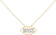 Haus of Brilliance 14K Yellow Gold Plated Silver 1/4 Cttw Diamond "Boss" Pendant Necklace