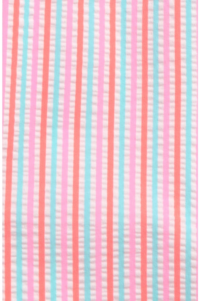 Short Sleeve One-Piece Swimsuit, Alternate, color, RAINBOW SEERSUCKER
