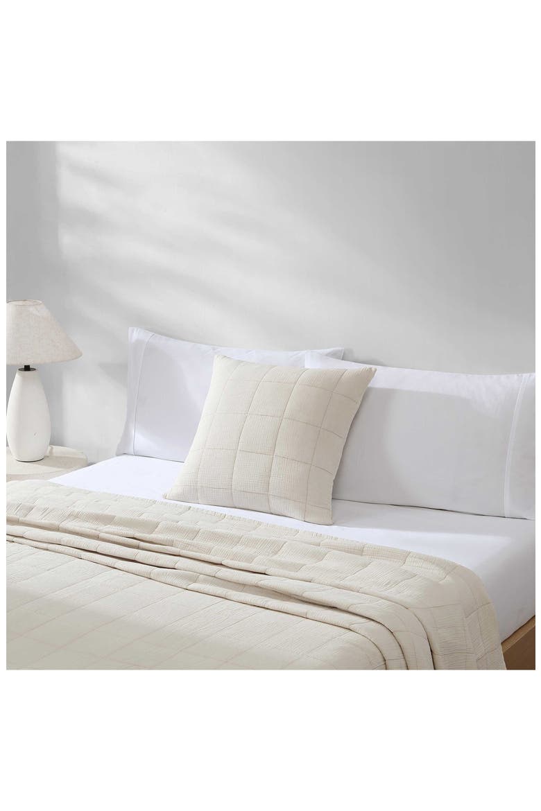 Solid Quilted Cotton Gauze Pillow Sham, Alternate, color, LIGHT BEIGE