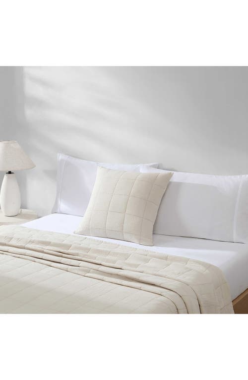 Calvin Klein Solid Quilted Cotton Gauze Pillow Sham In Neutral
