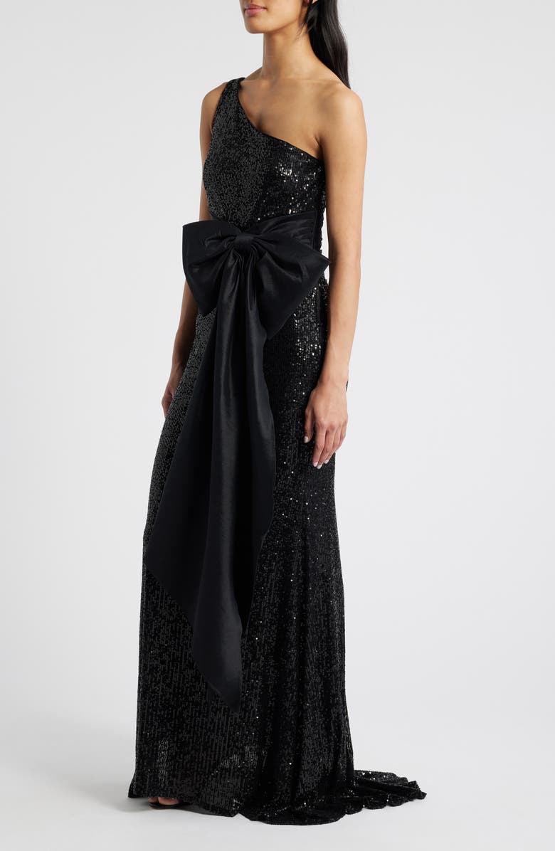 Eliza J One-Shoulder Sequin Gown, Alternate, color,