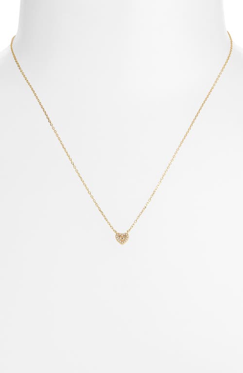Argento Vivo Pavé Cubic Zirconia Mini Heart Pendant Necklace In Gold