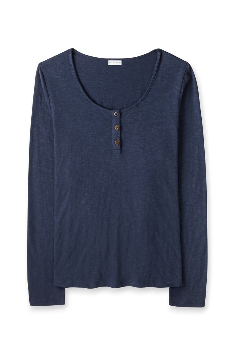 Celtic & Co. Slub Jersey Scoop Neck Henley Top, Alternate, color, Dark Navy