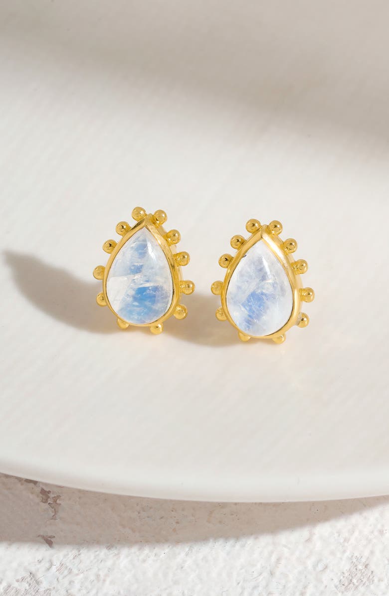 YS GEMS Pear Stud Earrings, Alternate, color, Blue