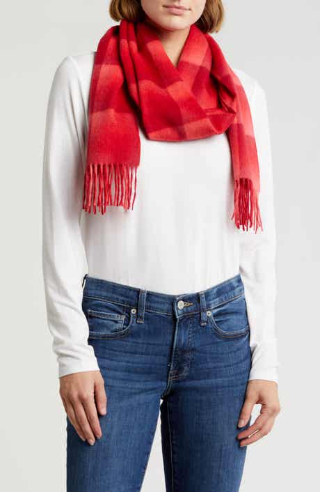 Amicale Cashmere Ombré Grid Scarf