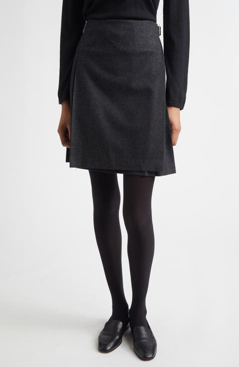 x Le Kilt Glen Plaid Wool & Cashmere Kilt Skirt