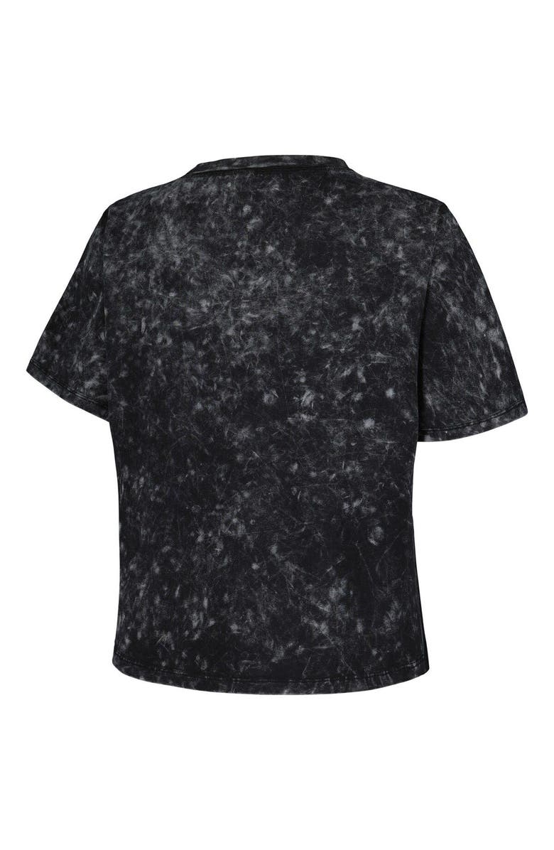 KADYLUXE Women's Black Michigan State Spartans Vintage Wash Milky Silk Cropped T-Shirt, Alternate, color, Black