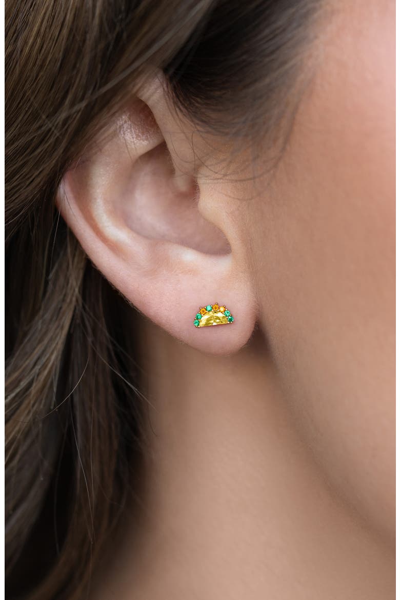 Taco Tuesday Stud Earrings, Alternate, color, GOLD