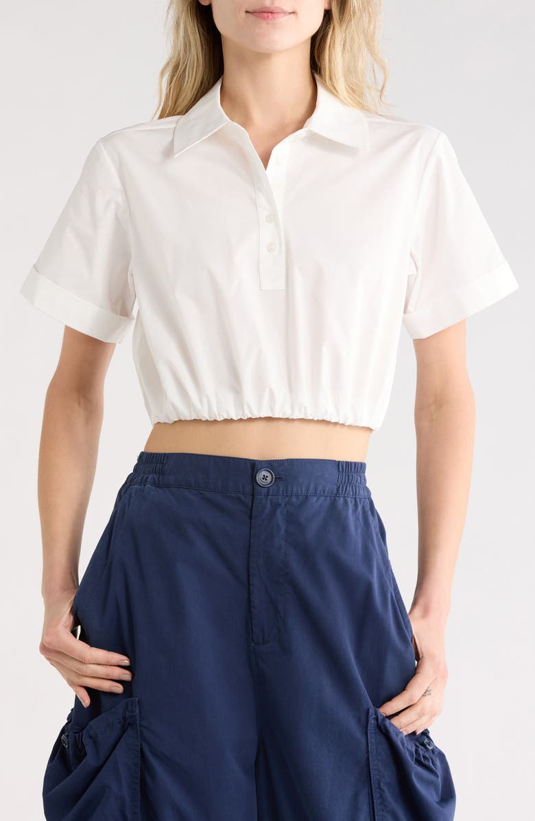Simkhai Nicky Crop Button-Up Shirt, Main, color, White