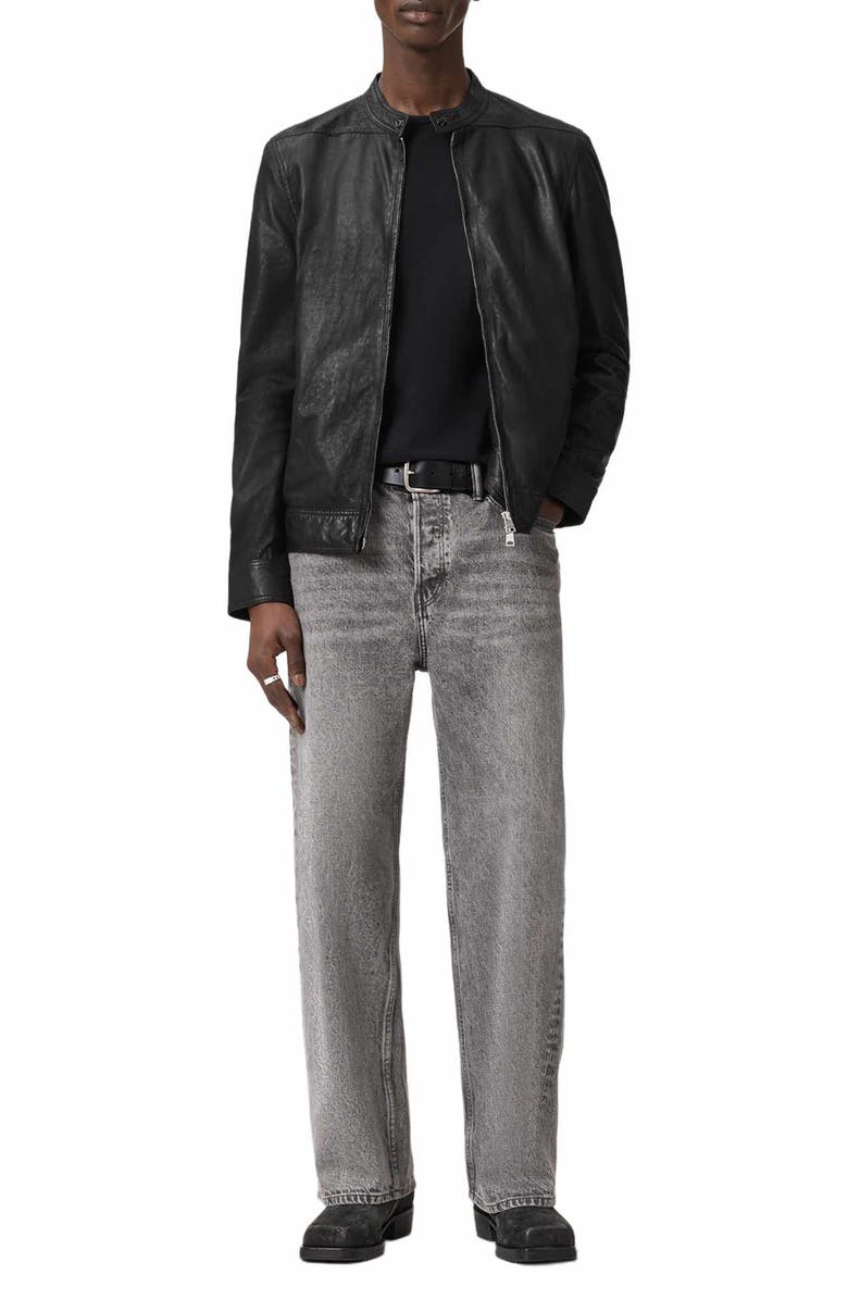AllSaints Colt Leather Jacket, Alternate, color, Black