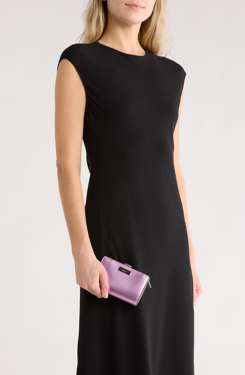 Kate Spade New York kenzie patent wallet, Alternate, color, Quartz Pink