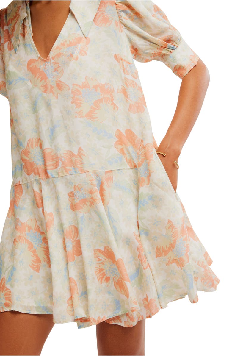 Free People Moon Chaser Tiered Shift Minidress, Alternate, color, Soft Combo