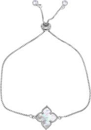 Adornia Four Point Mother of Pearl Flower Bolo Bracelet