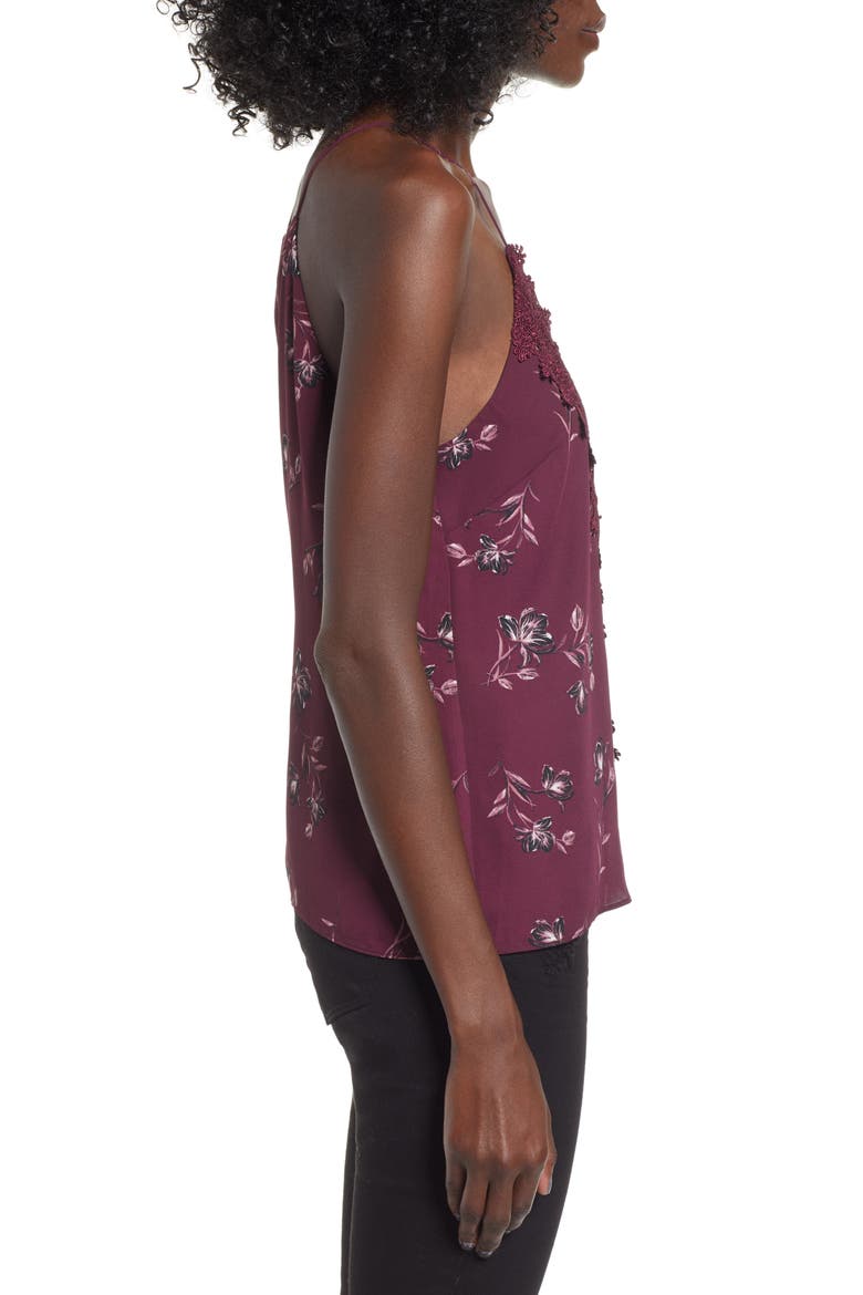 Posie Strappy Camisole, Alternate, color, BURGUNDY FLORAL