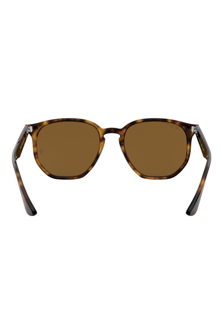 54mm Polarized Round Sunglasses, Alternate, color, HAVANA/ BROWN SOLID