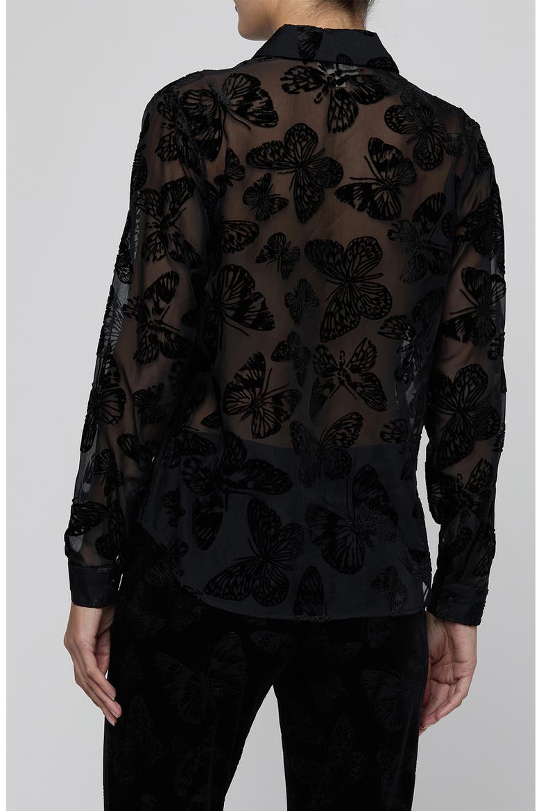 Laurent Butterfly Burnout Shirt, Alternate, color, BLACK BUTTERFLY
